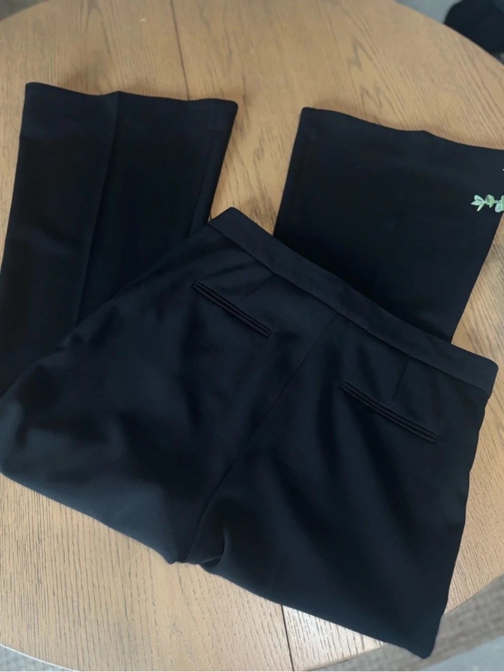 Stella McCartney Black Wool Wide Leg Trousers High Rise Tailored Dress Pants - Picture 2 of 9